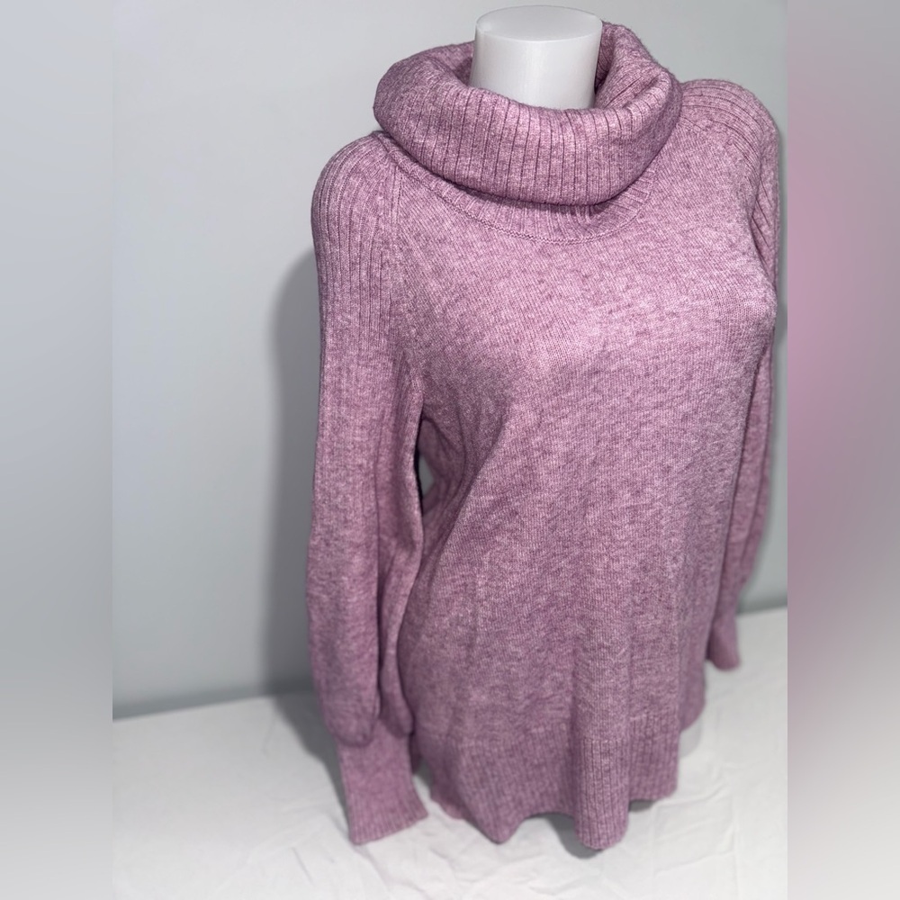 Anthropologie Lavender Cowl Balloon Sleeve Sweater - Picture 5 of 11
